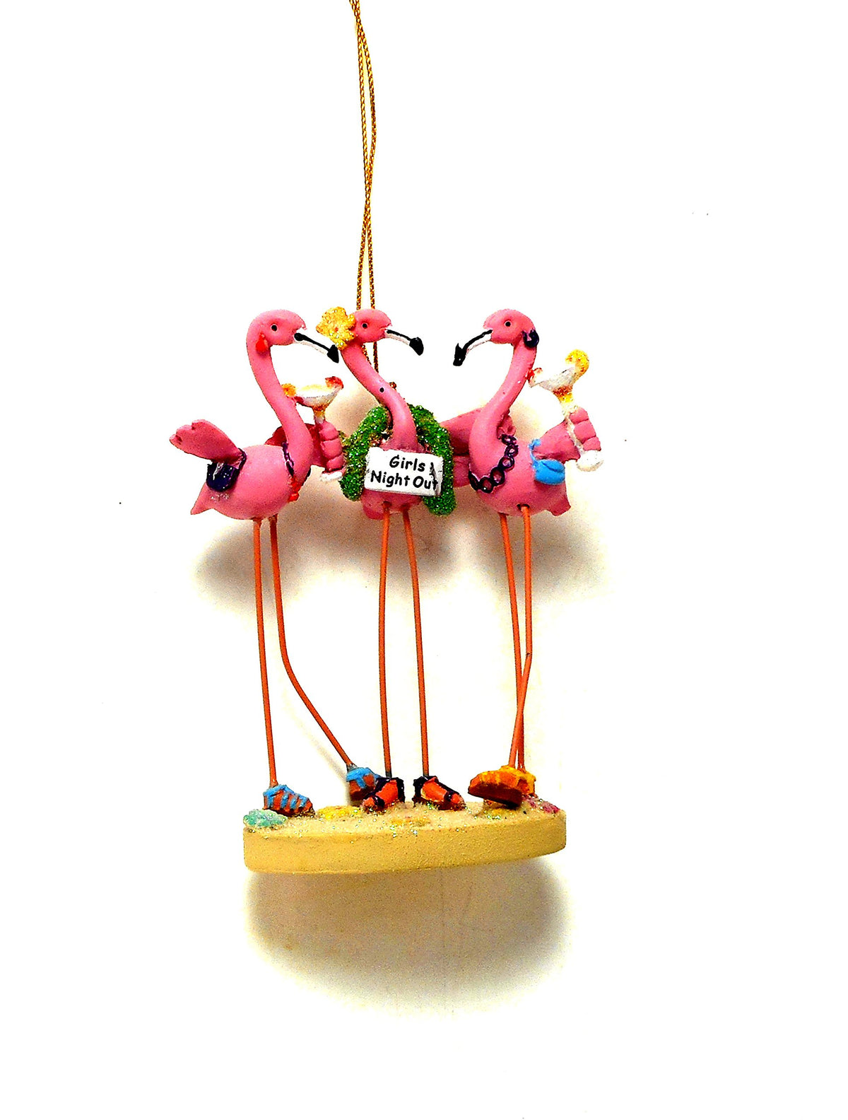 Cape Shore Girls Night Out Girlfriend Pink Flamingos Resin Beach Ornament
