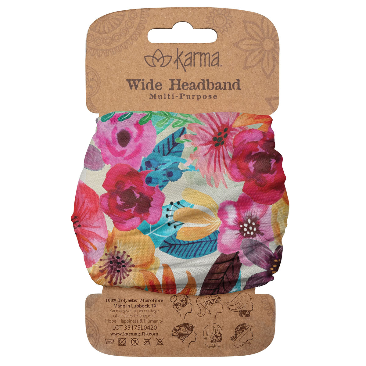 Karma Hairband, 1 Count (Pack of 1), Watercolor Floral