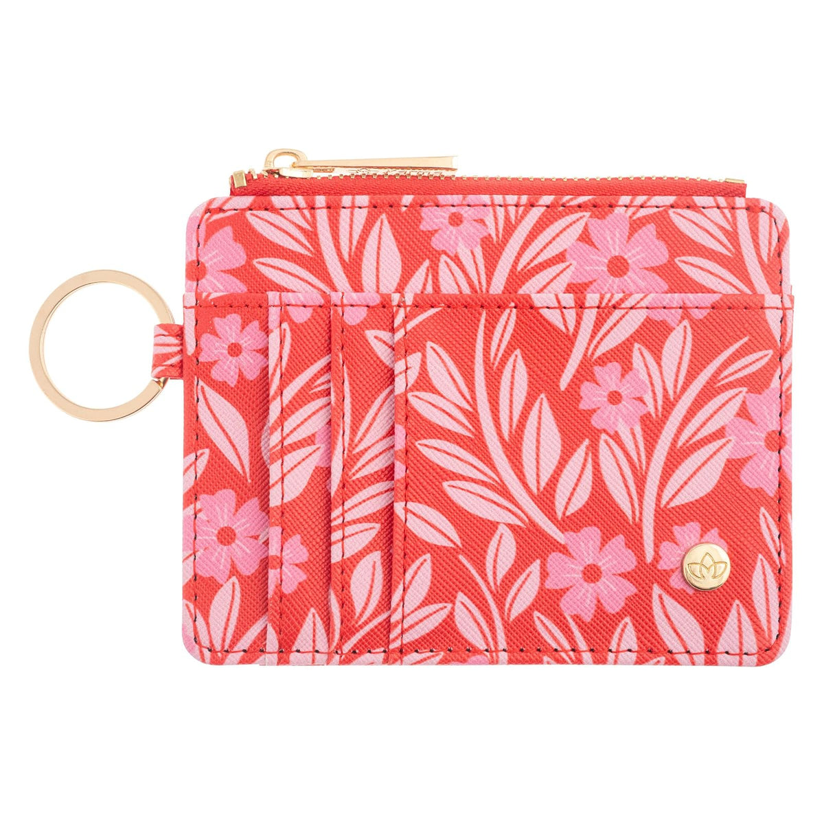 Karma Wallet, Small, Red Floral