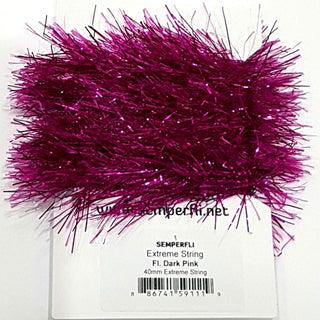 Semperfli Fishing Hook, 40mm Ultra Long Hackle, Fl. Dark Pink