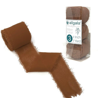 allgala Decorative Ribbon Trim, 3 Roll 2"x7yd, Brown