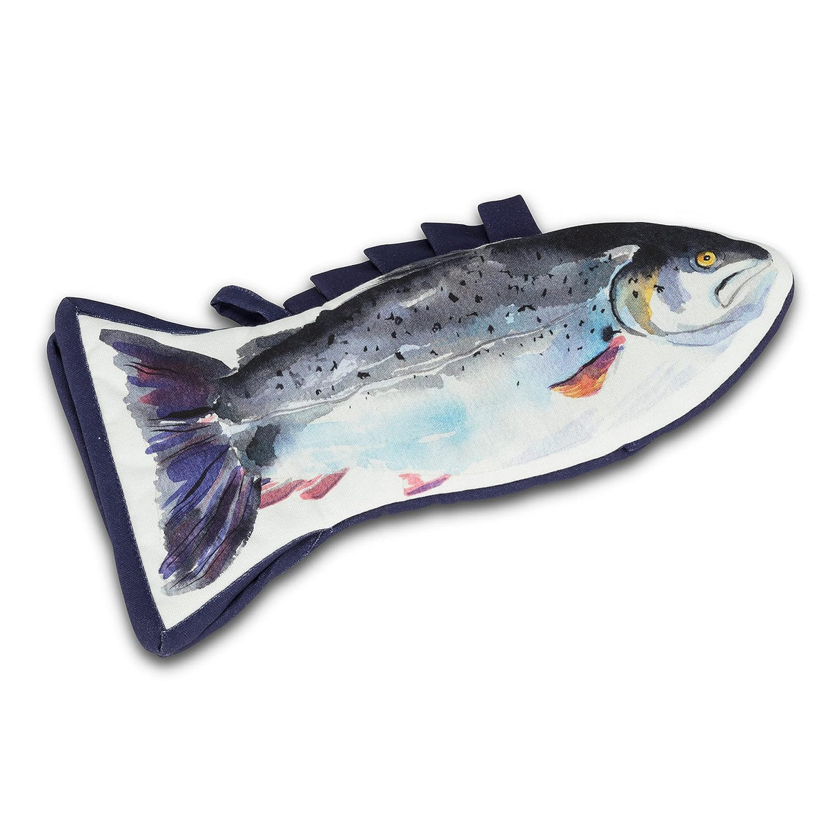 Abbott Collection Pot Holder, 15"L, White/Navy