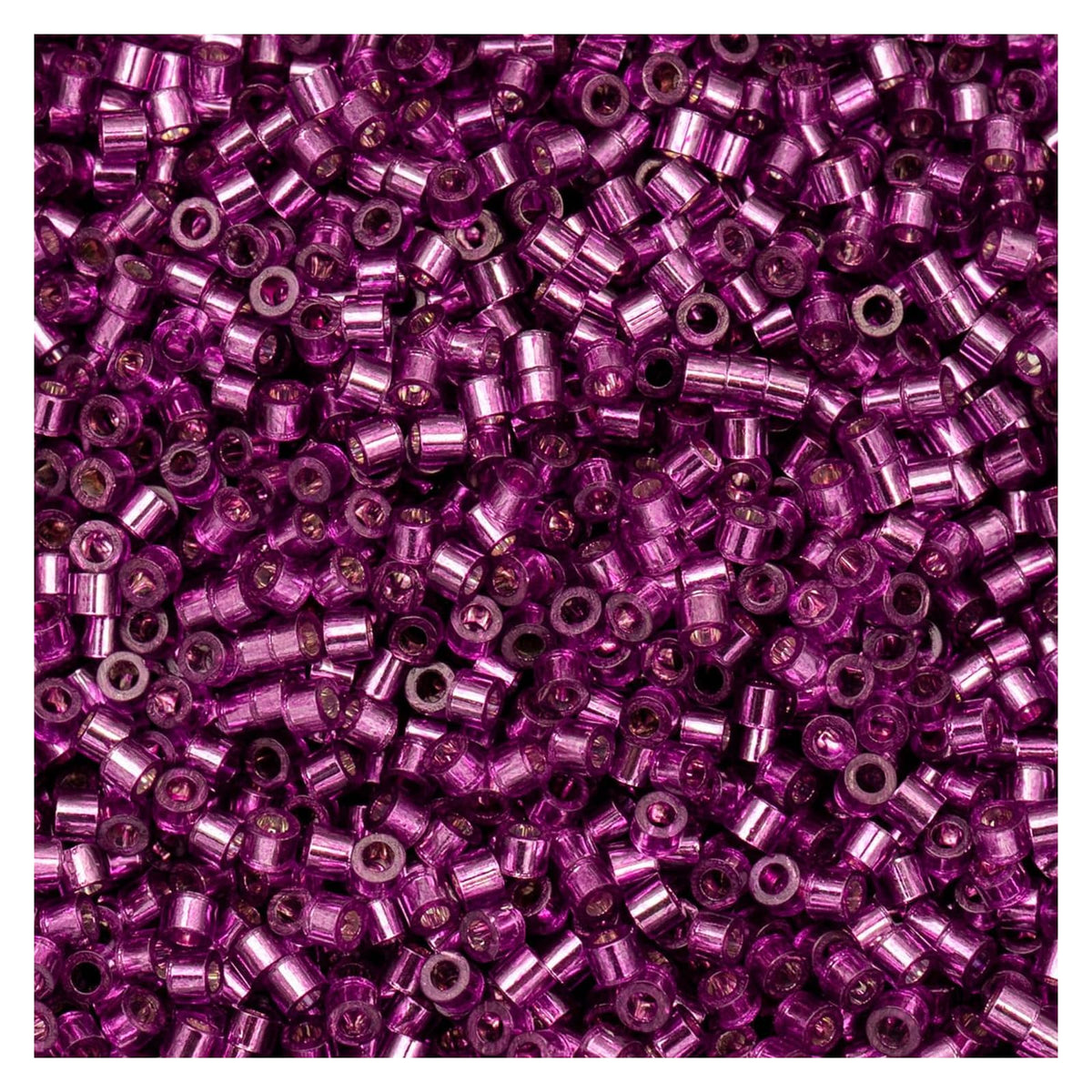 John Bead Craft Bead, Size 11, Magenta Silver Lined