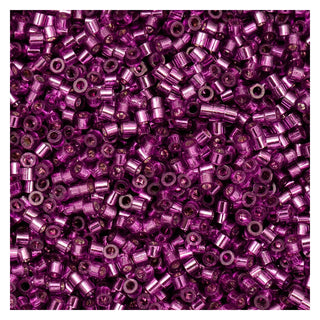 John Bead Craft Bead, Size 11, Magenta Silver Lined