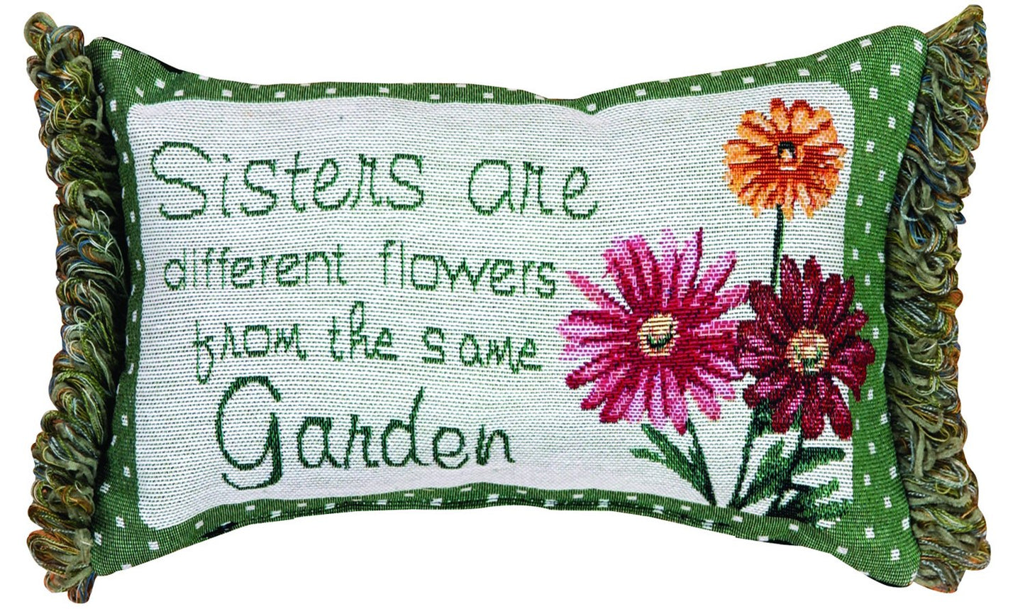 Manual Sisters are Different Flowers Pillow 11 X 8-Inch