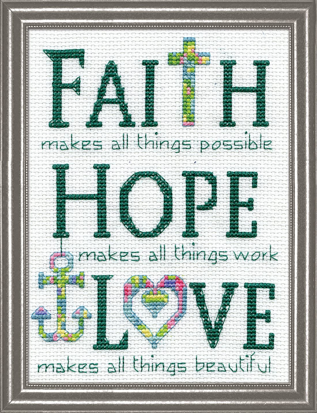 Design Works Crafts Cross Stitch Kit, Faith (14 Count)