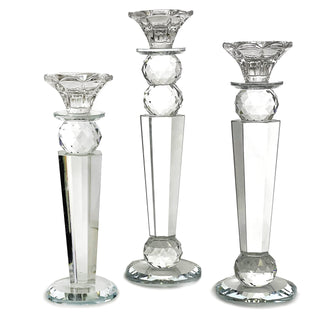allgala Candle Holder, 3 PC (8.5", 10", 11"), Clear
