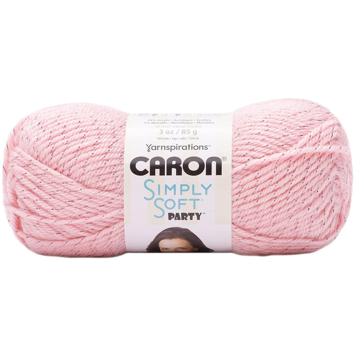 Caron Yarn, 85 g/3 oz, 150 meters/164 yards, Soft Pink Sparkle