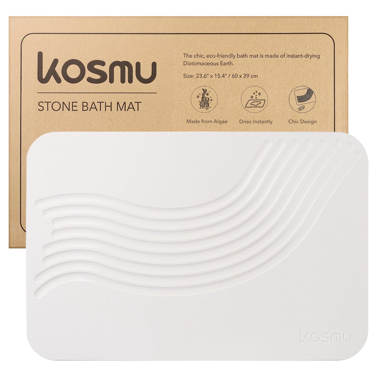 KOSMU Bathtub Shower Mat, Zen / Bone