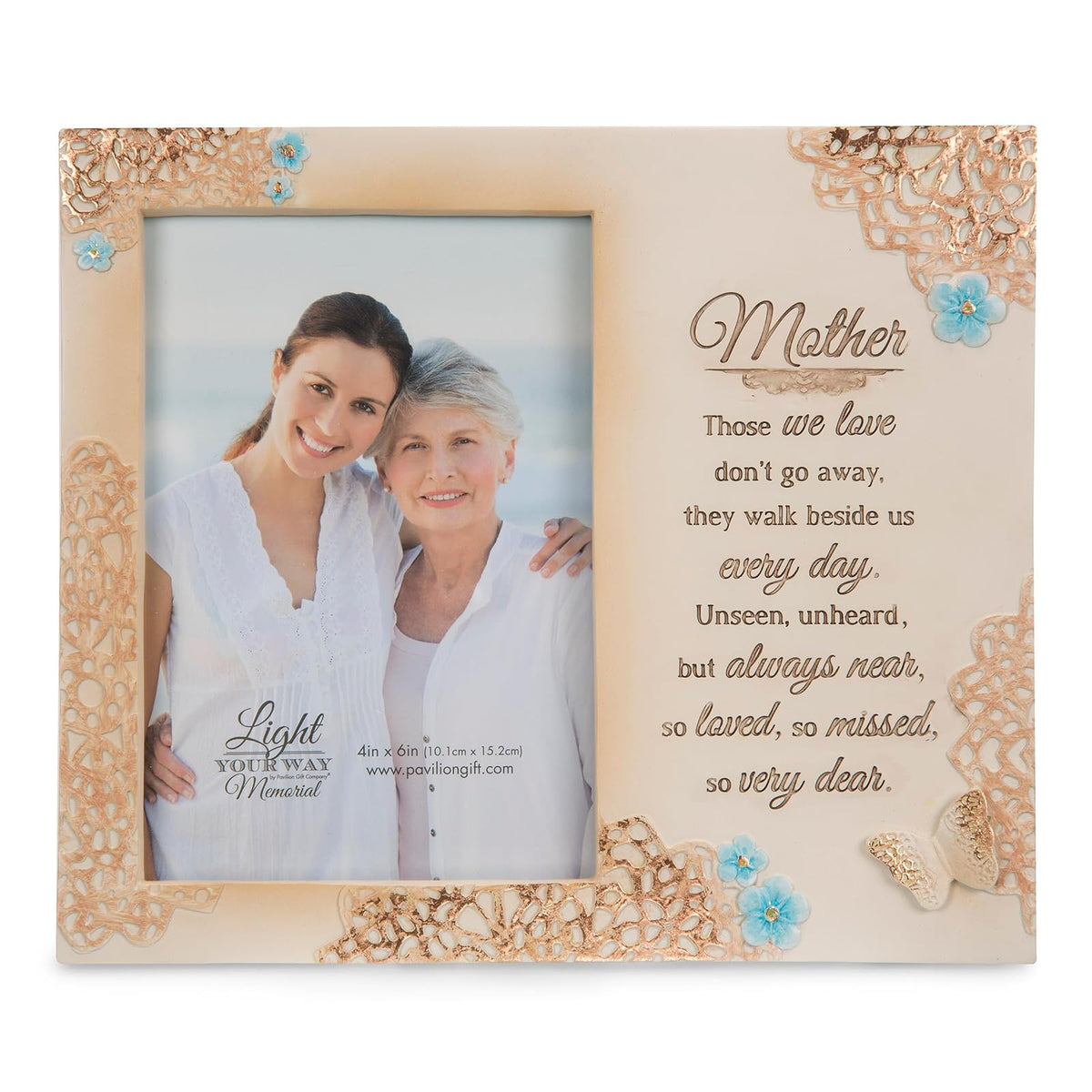 Pavilion Gift Company Mother Memorial 4x6 Inch Picture Frame, Beige
