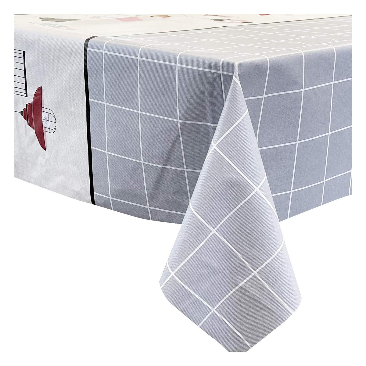 allgala Tablecloth, 120" x 54" (Rectangular), Grey and Lights
