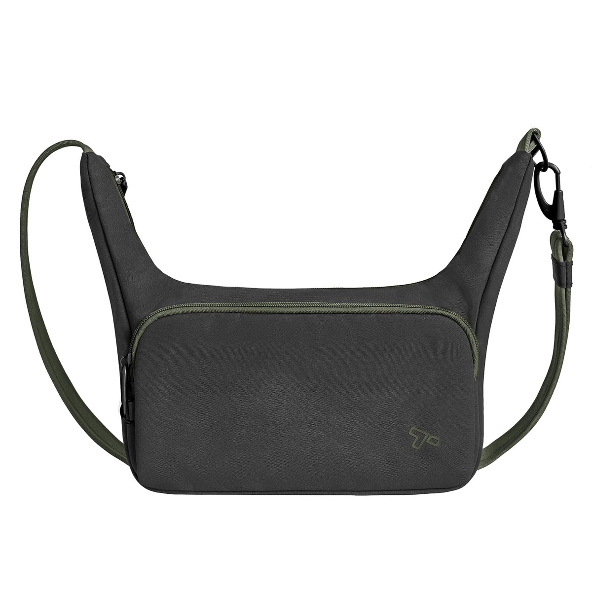 Travelon Handbag, 9.75"W x 6"H (center) x 10"H (wing) x 4.75"D, Black