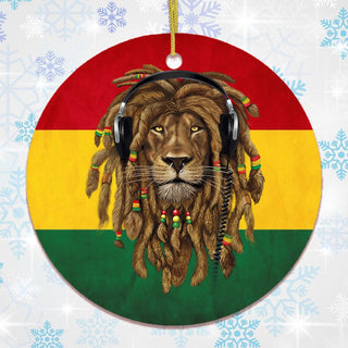 OrnamentallyYou Hanging Ornament, Reggae Lion Ornament, Jamaican Christmas Decor