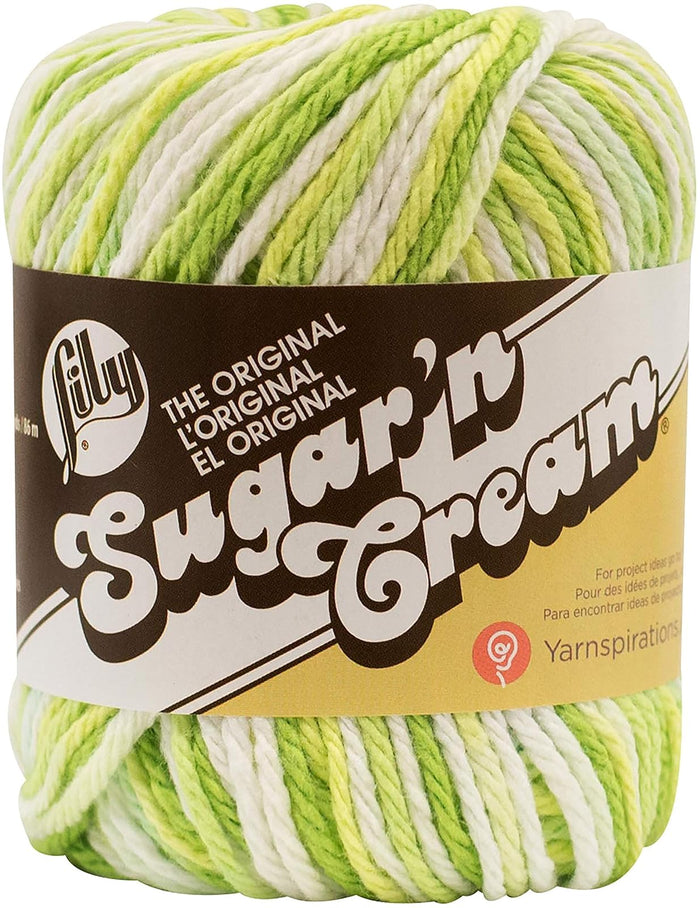 Spinrite Yarns (CA) Lily Sugar 'N Cream Yarn, 2 Ounce, Key Lime Pie, Single Ball