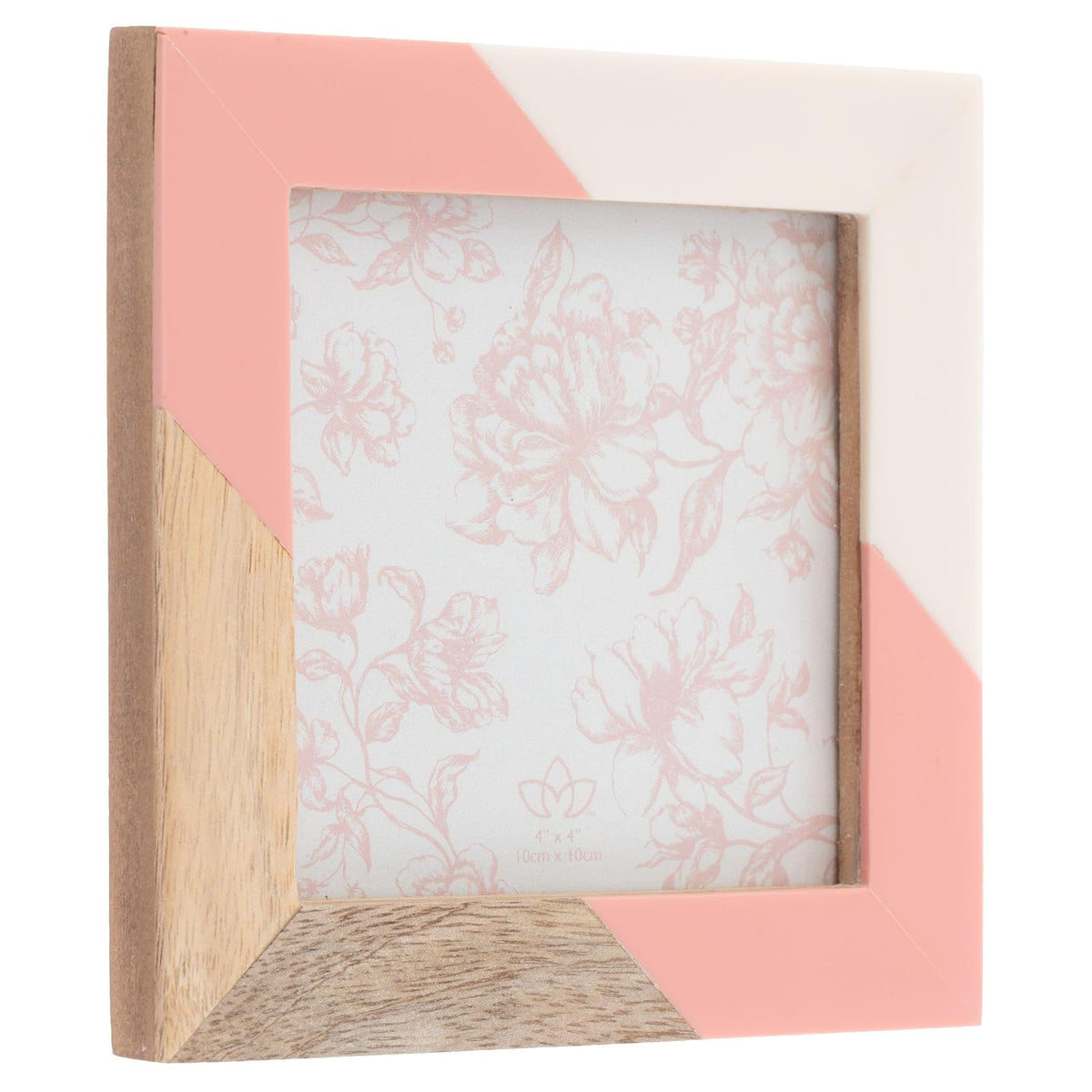 Karma Picture Frame, 5x5, Pink and Wood