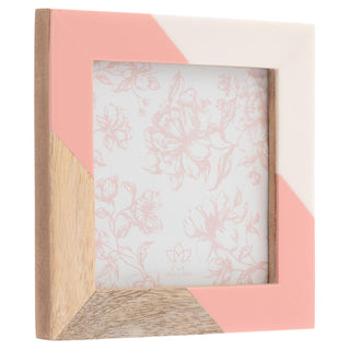 Karma Picture Frame, 5x5, Pink and Wood