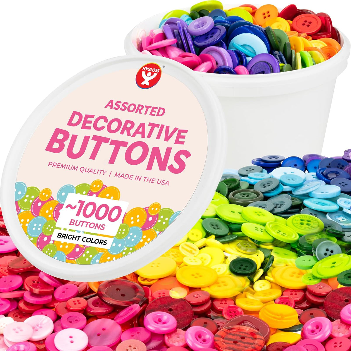 Hygloss Sewing Button, 2-Pounds, Bright Mix