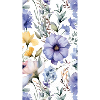 ihr SINCE 1977 Disposable Napkin, 8.5" x 4.5", Purple Posy