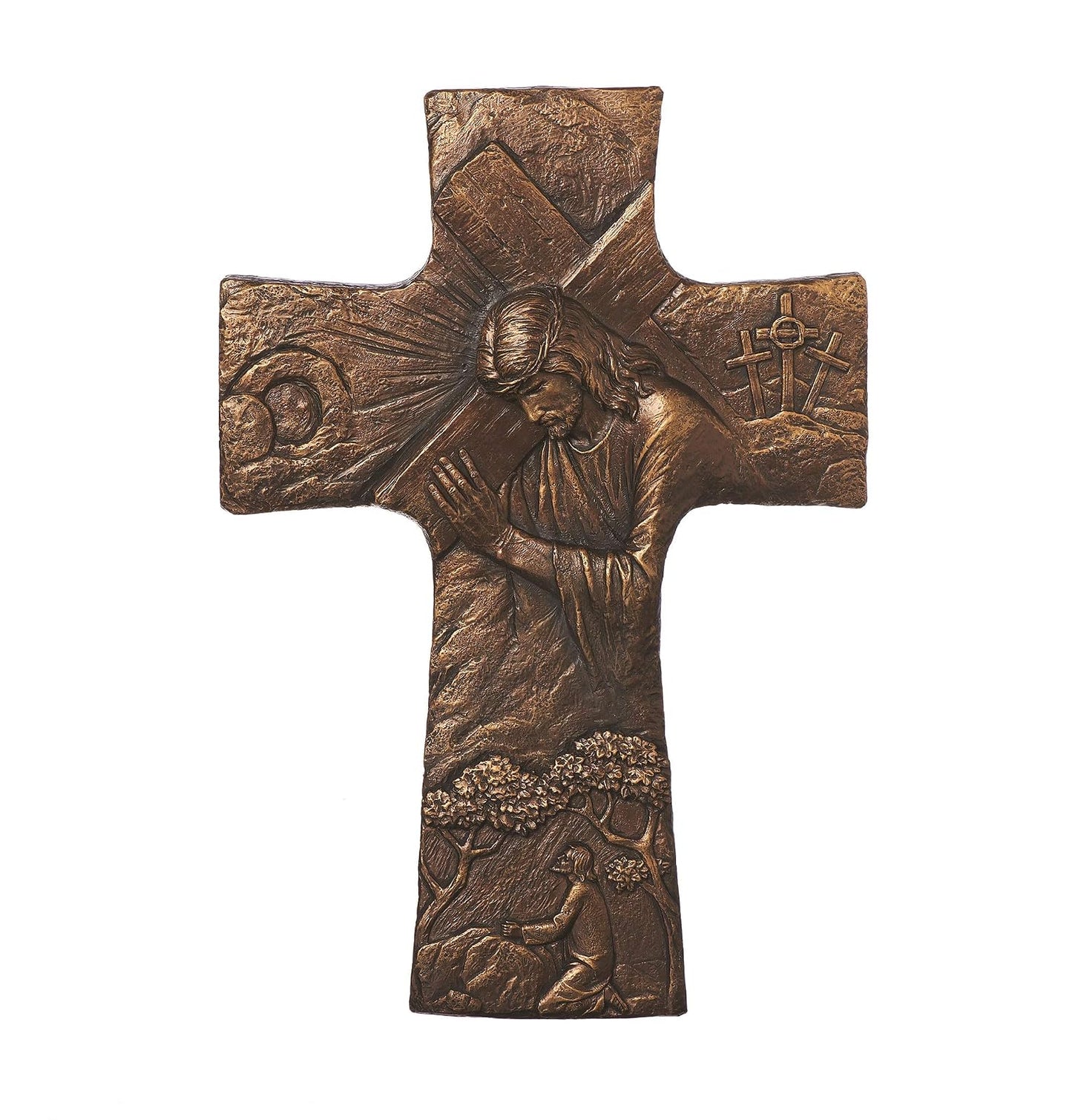 Roman - 17"H JESUS HOLDING CROSS