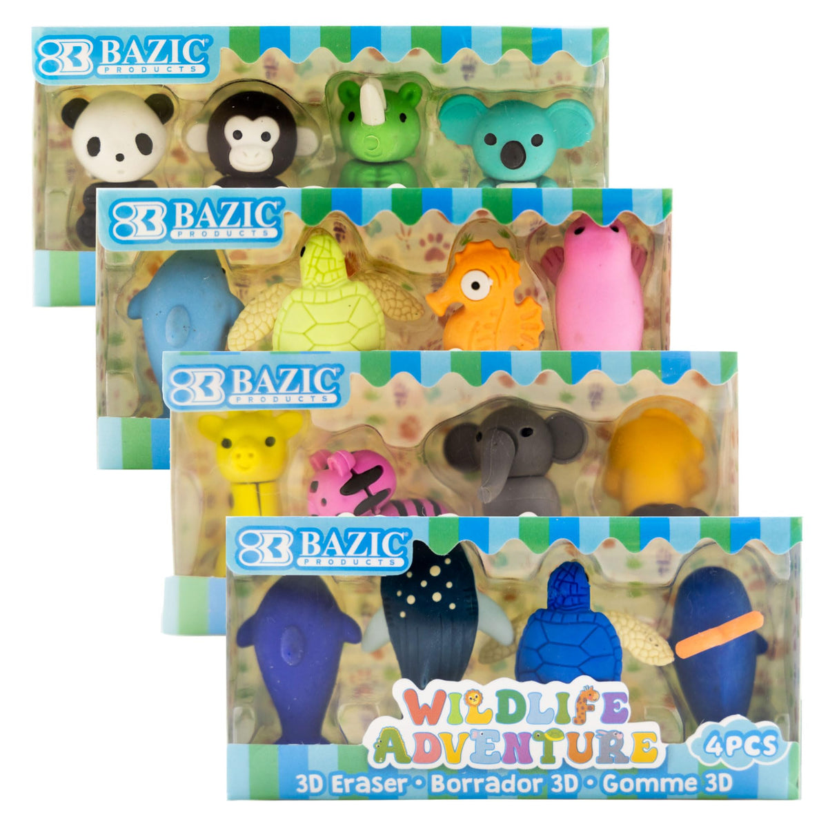 BAZIC PRODUCTS Eraser, 1-Pack, Animals
