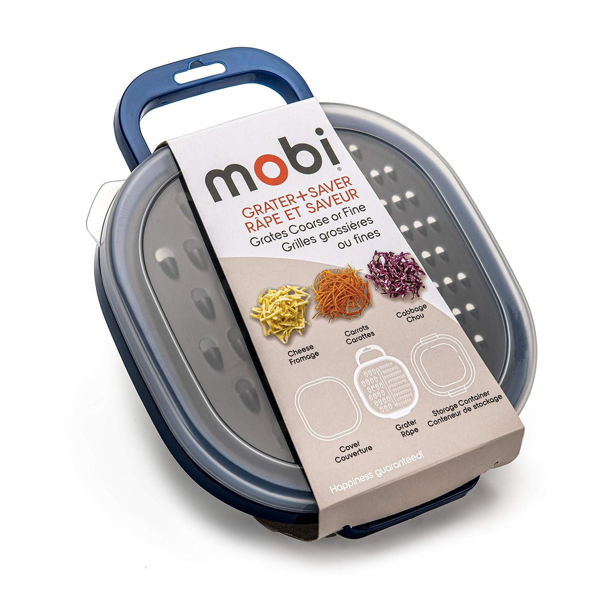MOBI Food Grater, 6.5 x 6.5 x 2 inches, Blue