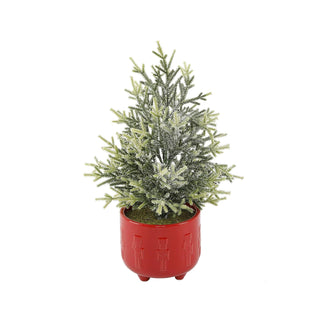 Flora Bunda Artificial Tree, 1ft 7in, 18.5"h in 6" Cracker,red