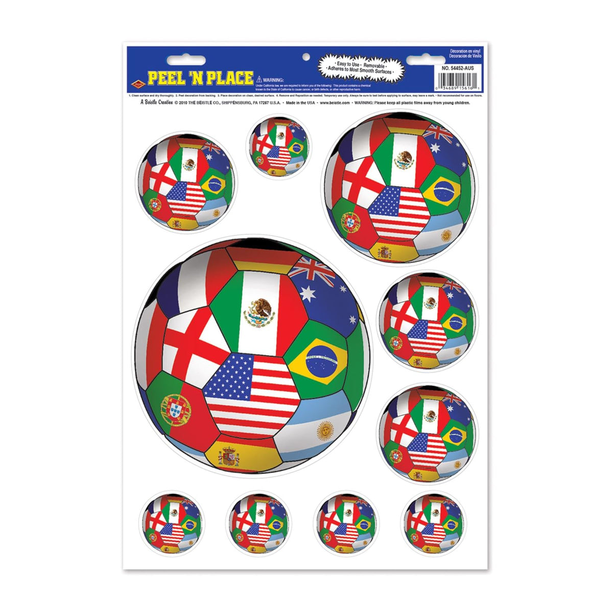Beistle Sticker Decal, 12" x 17", Multicolored