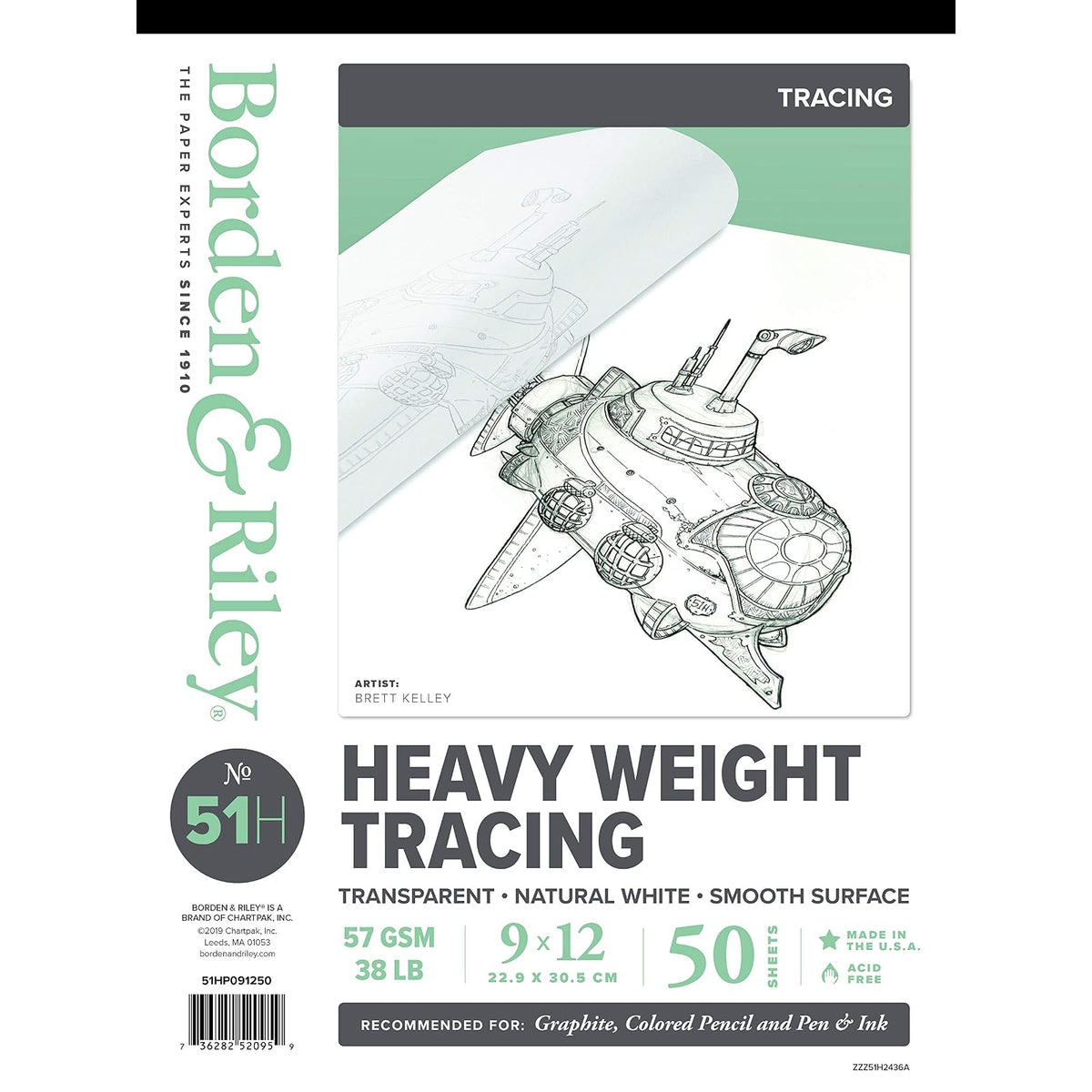 Borden & Riley Art Media Paper, 9" x 12", White
