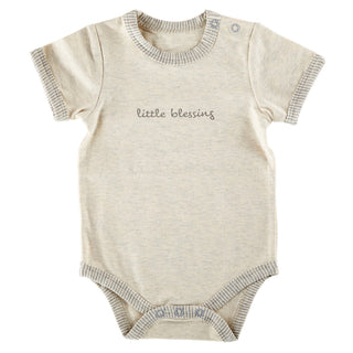 Creative Brands Stephan Baby Inspirational Heather Snapshirt-Style Diaper Cover, Little Blessing, Gray/Cream, 0-3 Months