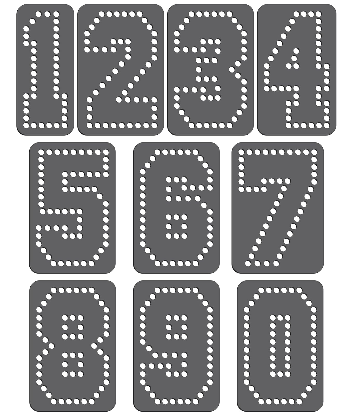 Rhinestone Genie Font-Sports Block Numbers 3" Magnetic Rhinestone Template, Black