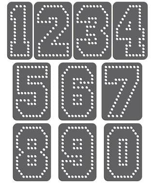 Rhinestone Genie Font-Sports Block Numbers 3" Magnetic Rhinestone Template, Black