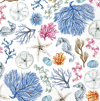 ihr SINCE 1977 Disposable Napkin, 5" x 5", Blue Coastal