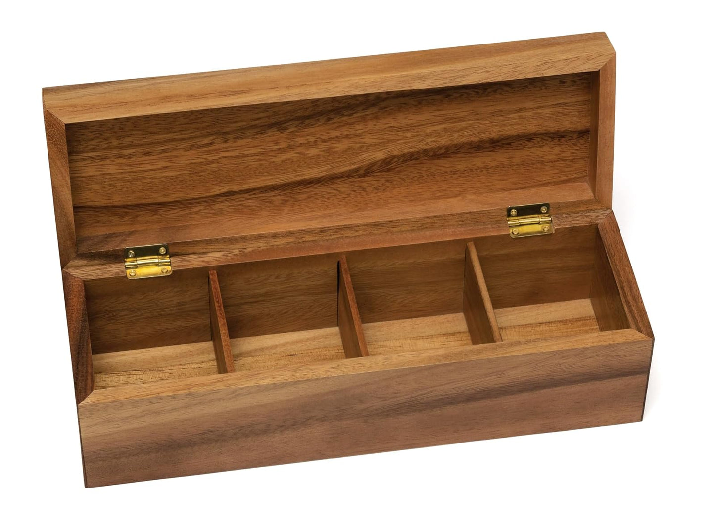 Lipper International Acacia Tea Box with 4 Sections