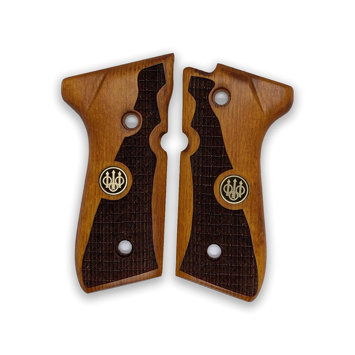 Zib Grips Gun Grip, Beretta 92-F, Zib | Geometric Pattern - Metal Logo - Beech B