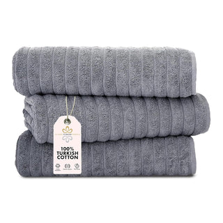 Classic Turkish Towels Towel, 3-Piece Bath Sheets, Grey