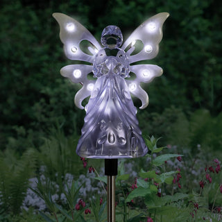 Exhart Lighted Outdoor Display, 4 x 34 Inch, Angel Clear/White