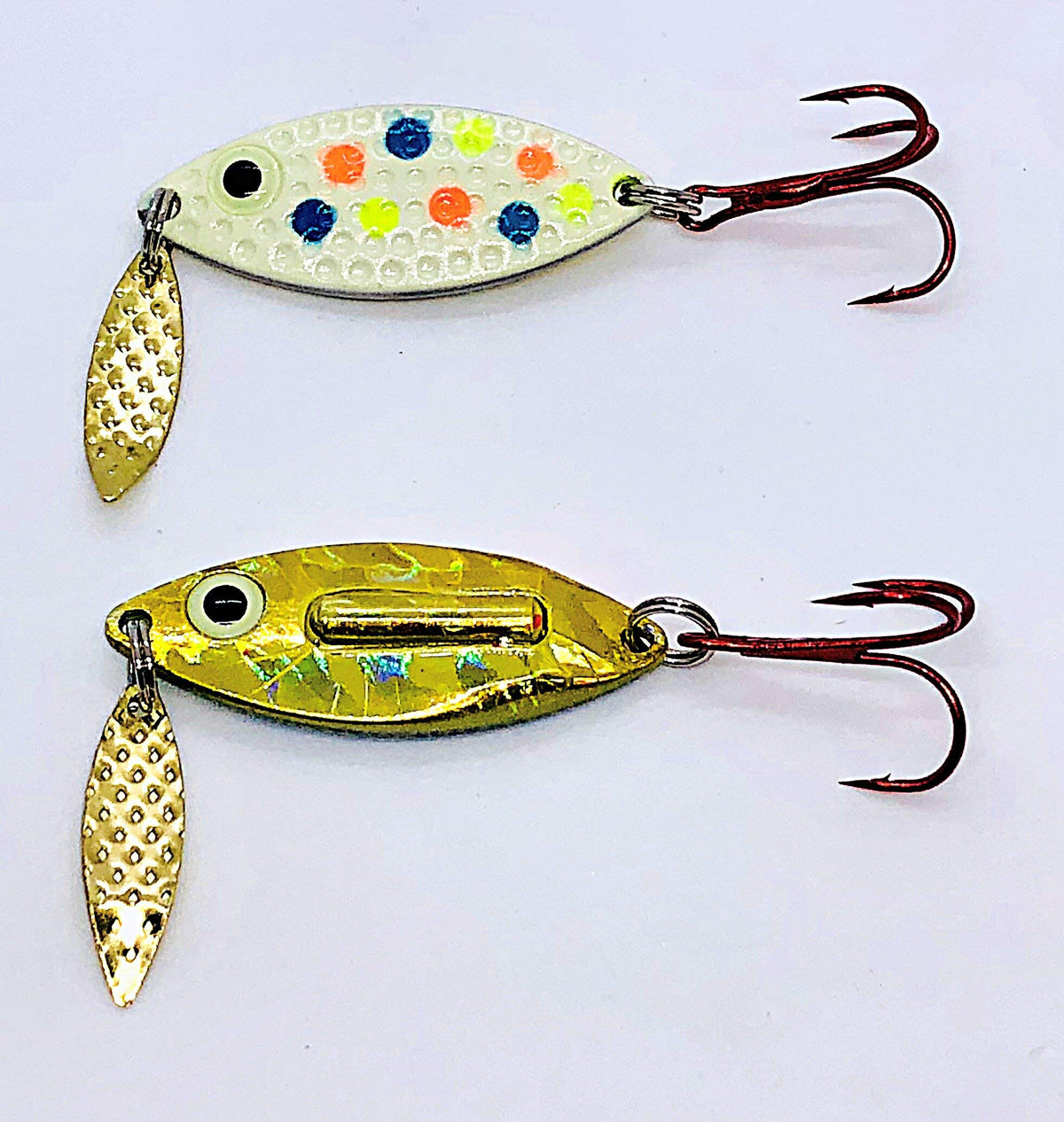 PK Lures Rattling Spoon, 1/4 oz, Wonder Bread Glow Gold Hologram Back, PKRS-6-WBGGH