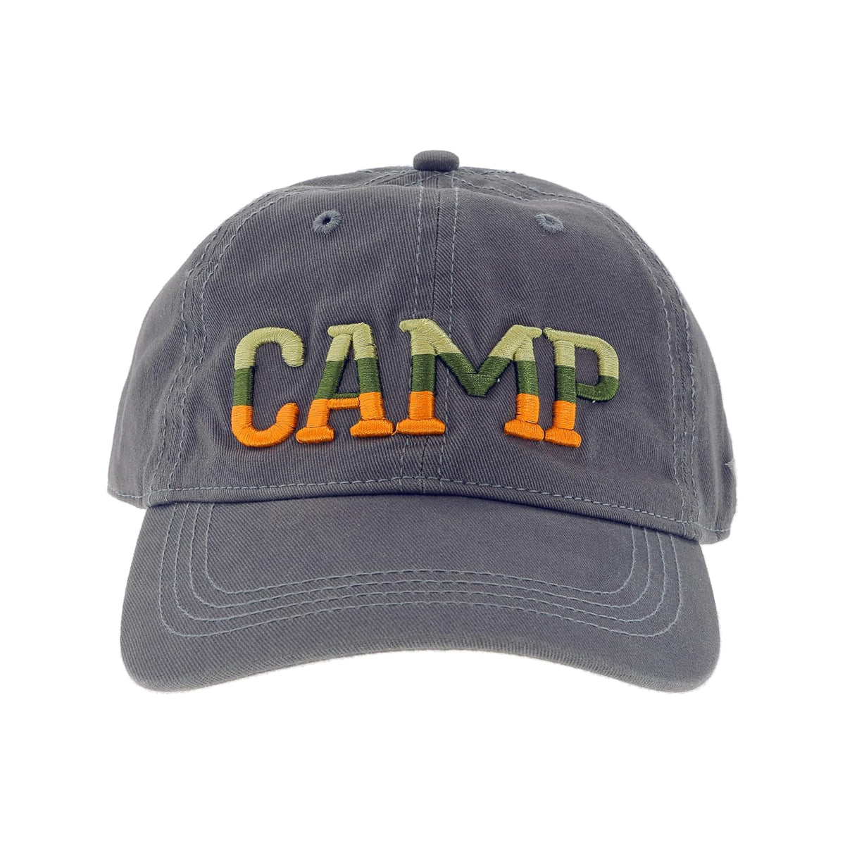 Pavilion Gift Company Hat, Gray, Green, Orange, Camp - Gray Baseball Cap Hat Cam