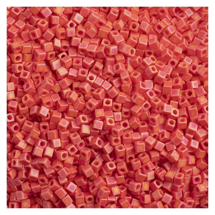 John Bead Craft Bead, Size: 1.8mm, Red Vermillion Opaque AB Matte