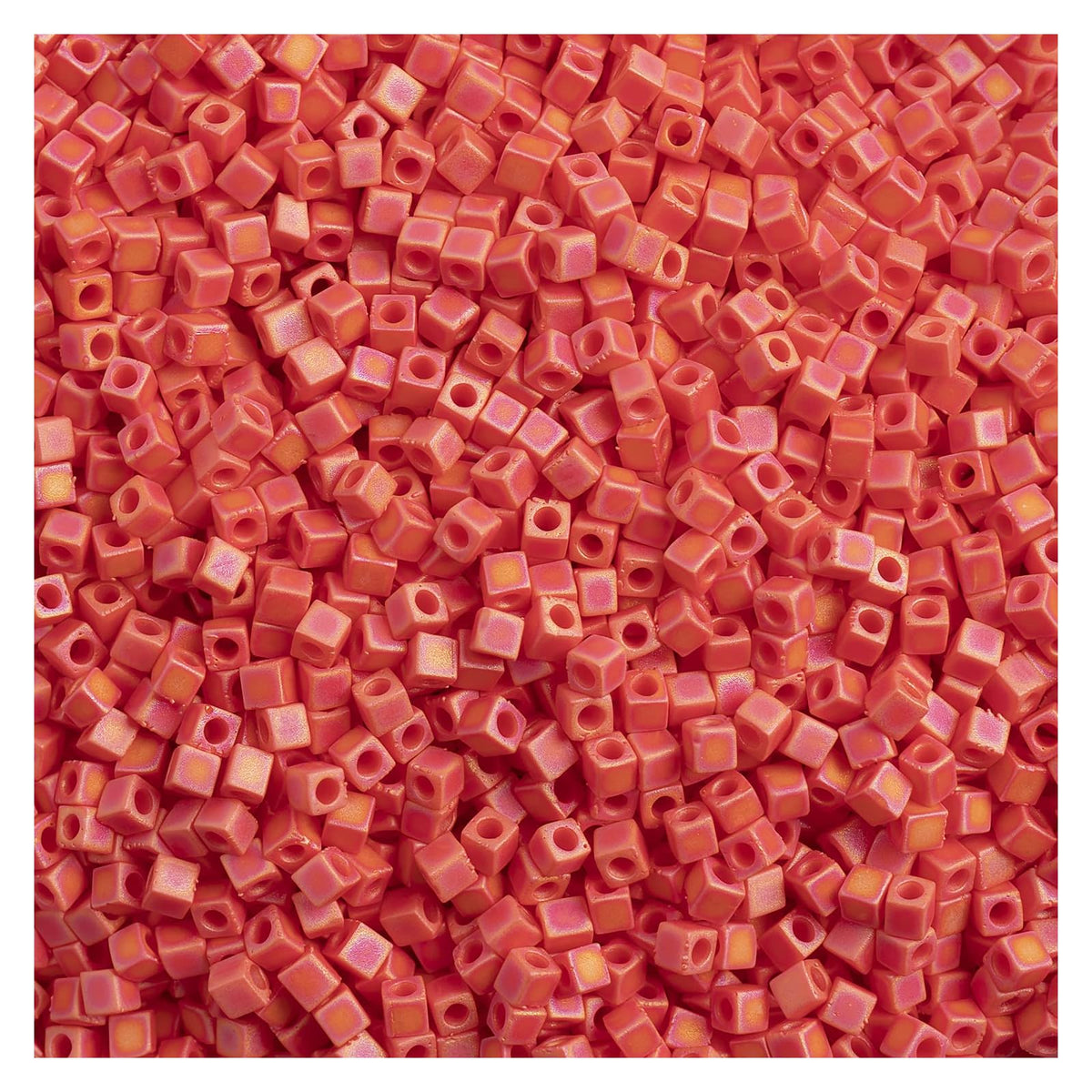 John Bead Craft Bead, Size: 1.8mm, Red Vermillion Opaque AB Matte