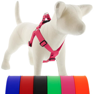 LupinePet Animal Harness, Large: Girth Adjusts from 24 to 38 in, 1-in Wide, Neon