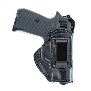 Cardini Leather USA Gun Holster, Right Hand, Black - Right Hand Draw (Inside the