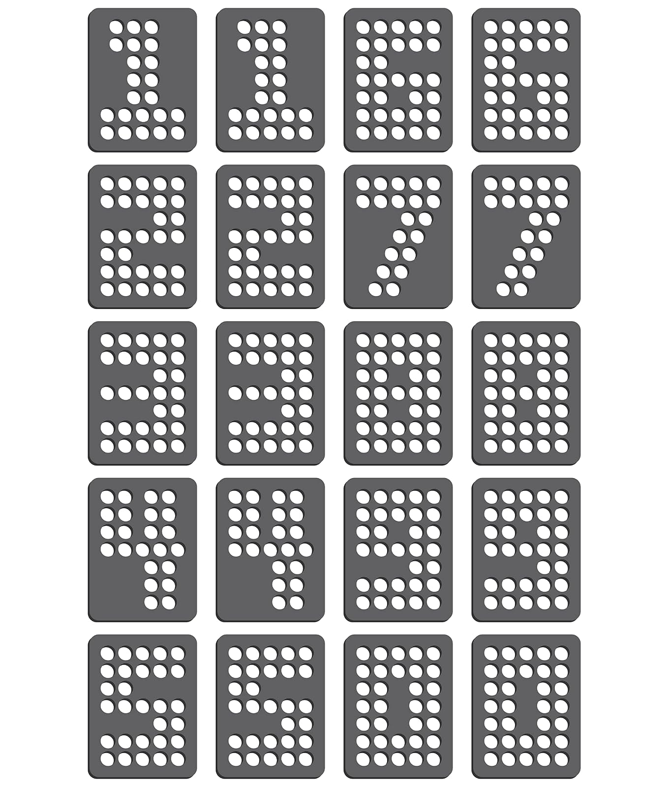 Rhinestone Genie Numbers-Block 1.25" Magnetic Rhinestone Template, Black