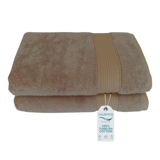 SALBAKOS Towel, 30x60 - Turkish Cotton with Silk, Taupe