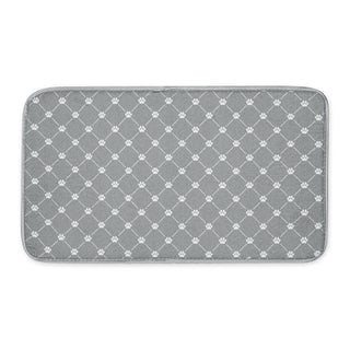 Bone Dry Machine Washable, Ultra Absorbent Pet Mat, 10x18, Gray Trellis Print
