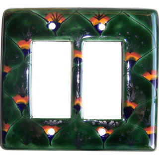 Fine Crafts Imports Wall Plate, Ceramic, Peacock Double Decora