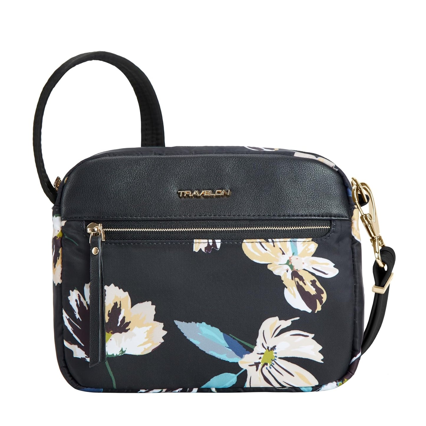 Travelon Addison-Anti-Theft-Small Crossbody Bag, Midnight Floral, One Size