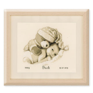 Vervaco Counted Cross Stitch Kit Baby & Teddy PN-0155574