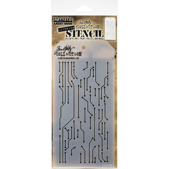 Tim Holtz Template Stencil, One Size, Circuit -Layered