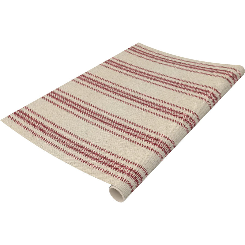 Primitives by Kathy Decorative Disposable Paper Table Runner - Rustic Red Stripe & Cream Design - 30 Ft x 20 in